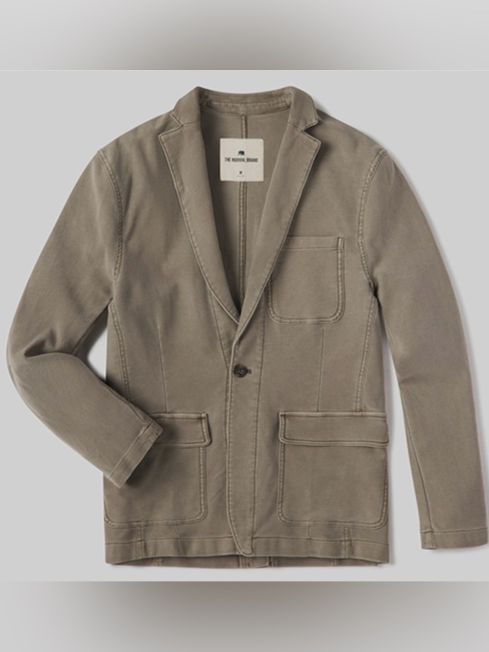 The Normal Brand Tailored Terry Blazer Jacket brown/taupe wash size Medium